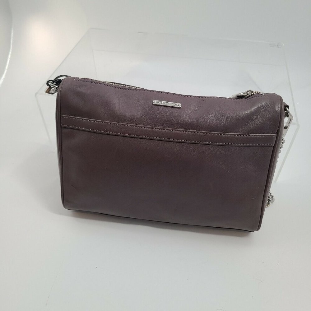 NWT Rebecca Minkoff "Mac" Deep‎ Lavender Leather Clasp Zip Chain Crossbody Bag - Picture 2 of 8